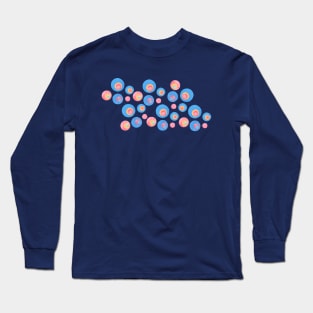 Circles in Blue, Red, and Orange - Watercolor Cutouts Long Sleeve T-Shirt